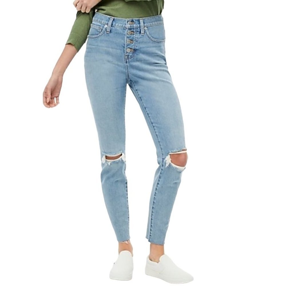 J.Crew 10" High Rise Skinny Button Fly Jean in all-day Stretch Size 30 NWT